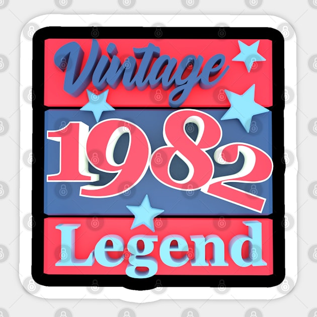 41st Birthday - Vintage 1982 Legend Sticker by Kudostees